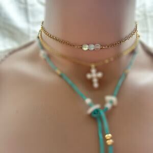 Gold plated handmade mermaid adjustable choker necklace non-tarnish
